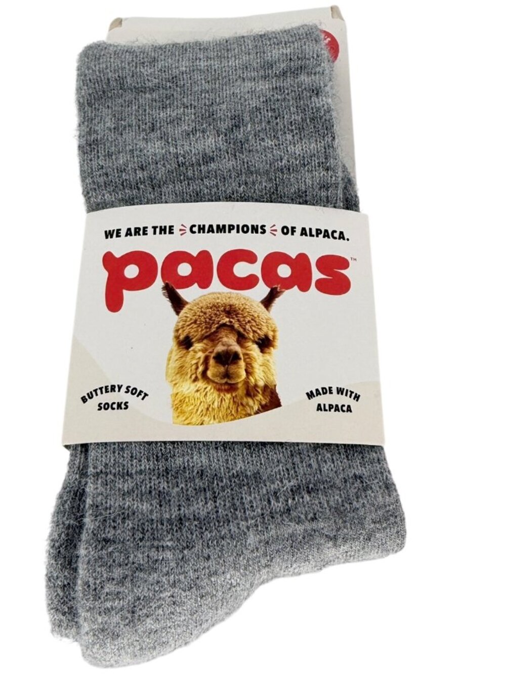 Pacas Womens Buttery Soft Alpaca Blend Crew Socks S-M Gray